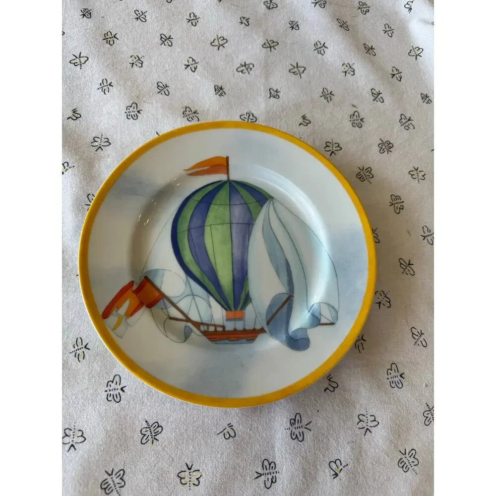 Williams Sonoma Hot Air Balloon Montgolfière Salad Plates x4 wall decor